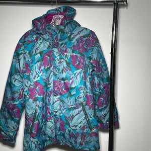Columbia Blue and Pink Raincoat Lightweight Jacket